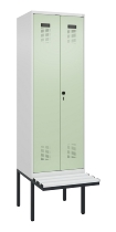 C+P PSA Doppel-Spind Evolo PLUS 0490427-22 schw.Bank 2 Abt.je 400mm Drehriegel (HxBxT) 2120x800x815mm 7035/7016