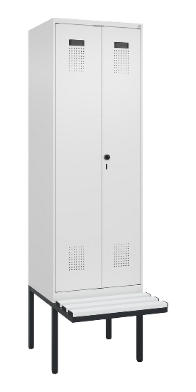 C+P PSA Doppel-Spind Evolo PLUS 0490427-22 schw.Bank 2 Abt.je 400mm Drehriegel (HxBxT) 2120x800x815mm 7035/7016