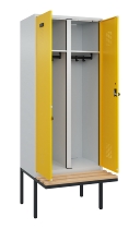 C+P Schwarz-Weiß-Spind Evolo PLUS 0490427-22 schw.Bank 2 Abt.je 400mm Drehriegel (HxBxT) 2120x800x815mm 7035/5012