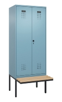 C+P Schwarz-Weiß-Spind Evolo PLUS 0490427-20 schw.Bank 2 Abt.je 300mm Drehriegel (HxBxT) 2120x600x815mm 2004/2004