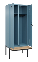 C+P Schwarz-Weiß-Spind Evolo PLUS 0490427-22 schw.Bank 2 Abt.je 400mm Drehriegel (HxBxT) 2120x800x815mm 0010/0010