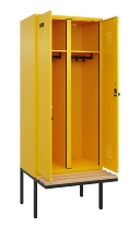 C+P Schwarz-Weiß-Spind Evolo PLUS 0490427-20 schw.Bank 2 Abt.je 300mm Drehriegel (HxBxT) 2120x600x815mm 2004/2004