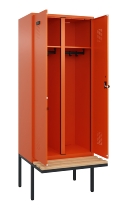 C+P Schwarz-Weiß-Spind Evolo PLUS 0490427-20 schw.Bank 2 Abt.je 300mm Drehriegel (HxBxT) 2120x600x815mm 2004/2004