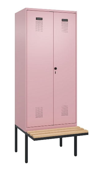 C+P Schwarz-Weiß-Spind Evolo PLUS 0490427-20 schw.Bank 2 Abt.je 300mm Drehriegel (HxBxT) 2120x600x815mm 2004/2004