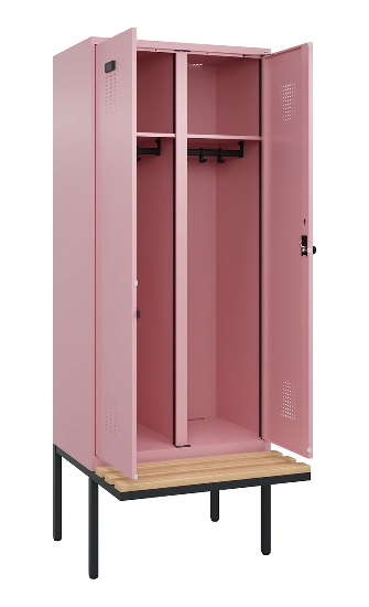 C+P Schwarz-Weiß-Spind Evolo PLUS 0490427-20 schw.Bank 2 Abt.je 300mm Drehriegel (HxBxT) 2120x600x815mm 2004/2004