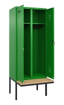 C+P Schwarz-Weiß-Spind Evolo PLUS 0490427-20 schw.Bank 2 Abt.je 300mm Drehriegel (HxBxT) 2120x600x815mm 2004/2004
