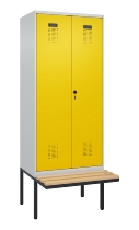 C+P PSA Doppel-Spind Evolo PLUS 0490427-22 schw.Bank 2 Abt.je 400mm Drehriegel (HxBxT) 2120x800x815mm 7035/3020