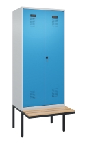 C+P PSA Doppel-Spind Evolo PLUS 0490427-22 schw.Bank 2 Abt.je 400mm Drehriegel (HxBxT) 2120x800x815mm 7035/3020