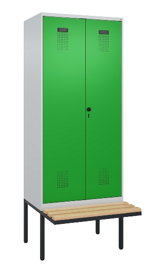 C+P PSA Doppel-Spind Evolo PLUS 0490427-22 schw.Bank 2 Abt.je 400mm Drehriegel (HxBxT) 2120x800x815mm 7035/3020