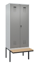 C+P PSA Doppel-Spind Evolo PLUS 0490427-22 schw.Bank 2 Abt.je 400mm Drehriegel (HxBxT) 2120x800x815mm 7035/3020