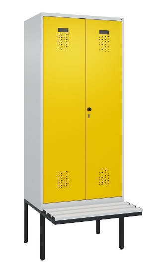 C+P PSA Doppel-Spind Evolo PLUS 0490427-22 schw.Bank 2 Abt.je 400mm Drehriegel (HxBxT) 2120x800x815mm 7035/7016