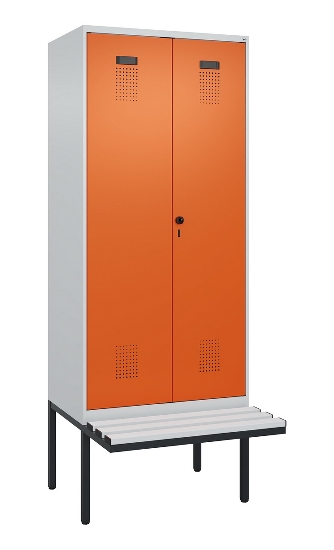 C+P PSA Doppel-Spind Evolo PLUS 0490427-22 schw.Bank 2 Abt.je 400mm Drehriegel (HxBxT) 2120x800x815mm 7035/7016