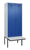 C+P PSA Doppel-Spind Evolo PLUS 0490427-22 schw.Bank 2 Abt.je 400mm Drehriegel (HxBxT) 2120x800x815mm 7035/7016