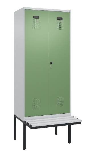C+P PSA Doppel-Spind Evolo PLUS 0490427-22 schw.Bank 2 Abt.je 400mm Drehriegel (HxBxT) 2120x800x815mm 7035/7016