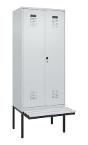 C+P PSA Doppel-Spind Evolo PLUS 0490427-22 schw.Bank 2 Abt.je 400mm Drehriegel (HxBxT) 2120x800x815mm 7035/7016