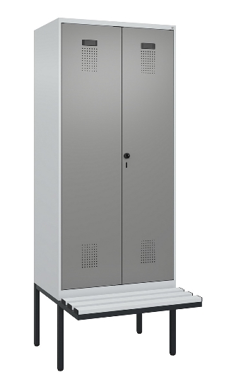 C+P PSA Doppel-Spind Evolo PLUS 0490427-22 schw.Bank 2 Abt.je 400mm Drehriegel (HxBxT) 2120x800x815mm 7035/7016
