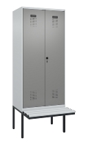 C+P PSA Doppel-Spind Evolo PLUS 0490427-22 schw.Bank 2 Abt.je 400mm Drehriegel (HxBxT) 2120x800x815mm 7035/7016