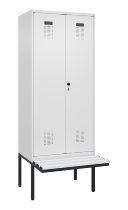 C+P PSA Doppel-Spind Evolo PLUS 0490427-22 schw.Bank 2 Abt.je 400mm Drehriegel (HxBxT) 2120x800x815mm 7035/7016