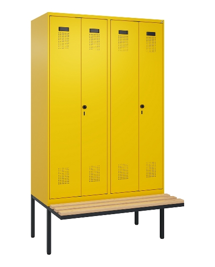 C+P Schwarz-Weiß-Spind Evolo PLUS 0490427-20 schw.Bank 2 Abt.je 300mm Drehriegel (HxBxT) 2120x600x815mm 2004/2004