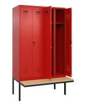 C+P Schwarz-Weiß-Spind Evolo PLUS 0490427-20 schw.Bank 2 Abt.je 300mm Drehriegel (HxBxT) 2120x600x815mm 2004/2004