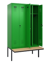 C+P Schwarz-Weiß-Spind Evolo PLUS 0490427-20 schw.Bank 2 Abt.je 300mm Drehriegel (HxBxT) 2120x600x815mm 2004/2004
