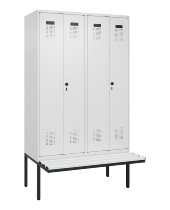 C+P Schwarz-Weiß-Spind Evolo PLUS 0490427-20 schw.Bank 2 Abt.je 300mm Drehriegel (HxBxT) 2120x600x815mm 7035/3003