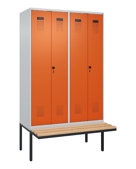 C+P PSA Doppel-Spind Evolo PLUS 0490427-22 schw.Bank 2 Abt.je 400mm Drehriegel (HxBxT) 2120x800x815mm 7035/3020