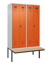 C+P PSA Doppel-Spind Evolo PLUS 0490427-22 schw.Bank 2 Abt.je 400mm Drehriegel (HxBxT) 2120x800x815mm 7035/3020