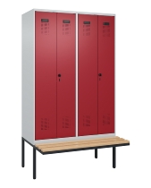 C+P PSA Doppel-Spind Evolo PLUS 0490427-22 schw.Bank 2 Abt.je 400mm Drehriegel (HxBxT) 2120x800x815mm 7035/3020