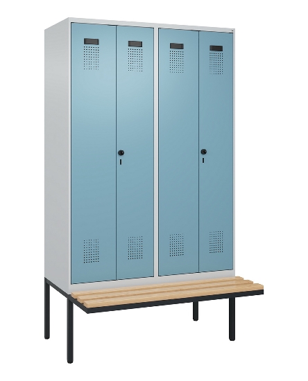C+P PSA Doppel-Spind Evolo PLUS 0490427-22 schw.Bank 2 Abt.je 400mm Drehriegel (HxBxT) 2120x800x815mm 7035/3020