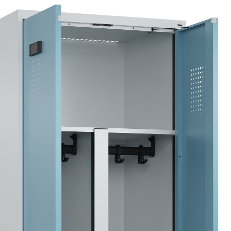 C+P PSA Doppel-Spind Evolo PLUS 0490427-20 schw.Bank 2 Abt.je 300mm Drehriegel (HxBxT) 2120x600x815mm 7035/0024