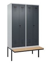 C+P PSA Doppel-Spind Evolo PLUS 0490427-22 schw.Bank 2 Abt.je 400mm Drehriegel (HxBxT) 2120x800x815mm 7035/3020