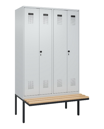 C+P PSA Doppel-Spind Evolo PLUS 0490427-22 schw.Bank 2 Abt.je 400mm Drehriegel (HxBxT) 2120x800x815mm 7035/3020
