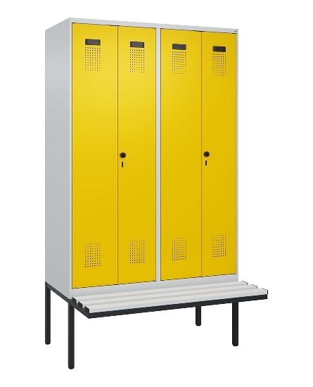 C+P PSA Doppel-Spind Evolo PLUS 0490427-22 schw.Bank 2 Abt.je 400mm Drehriegel (HxBxT) 2120x800x815mm 7035/7016