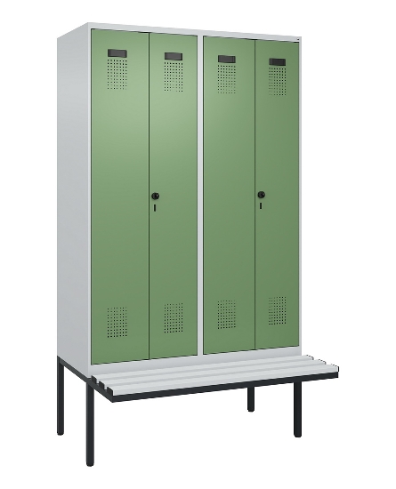 C+P PSA Doppel-Spind Evolo PLUS 0490427-22 schw.Bank 2 Abt.je 400mm Drehriegel (HxBxT) 2120x800x815mm 7035/7016