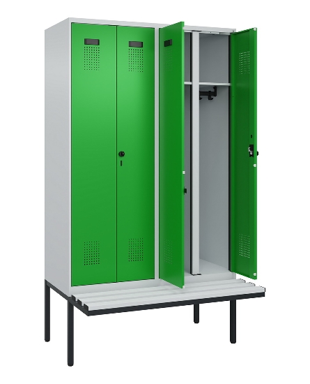 C+P PSA Doppel-Spind Evolo PLUS 0490427-22 schw.Bank 2 Abt.je 400mm Drehriegel (HxBxT) 2120x800x815mm 7035/7016