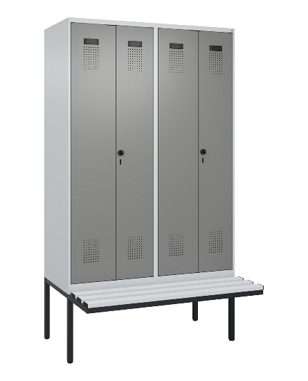 C+P PSA Doppel-Spind Evolo PLUS 0490427-22 schw.Bank 2 Abt.je 400mm Drehriegel (HxBxT) 2120x800x815mm 7035/7016