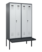 C+P PSA Doppel-Spind Evolo PLUS 0490427-22 schw.Bank 2 Abt.je 400mm Drehriegel (HxBxT) 2120x800x815mm 7035/7016