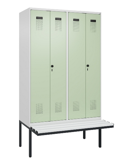 C+P PSA Doppel-Spind Evolo PLUS 0490427-22 schw.Bank 2 Abt.je 400mm Drehriegel (HxBxT) 2120x800x815mm 7035/7016