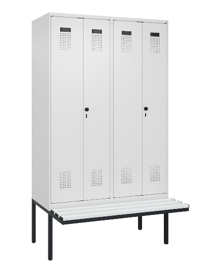 C+P PSA Doppel-Spind Evolo PLUS 0490427-22 schw.Bank 2 Abt.je 400mm Drehriegel (HxBxT) 2120x800x815mm 7035/7016
