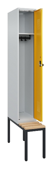 C+P Spind Evolo PLUS 0490507-32 mit Bank 3 Abt.400mm Drehriegel (HxBxT) 2120x1200x815mm 9016/3015