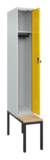 C+P Spind Evolo PLUS 0490507-32 mit Bank 3 Abt.400mm Drehriegel (HxBxT) 2120x1200x815mm 9016/3015