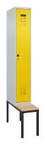C+P Spind Evolo PLUS 0490507-32 mit Bank 3 Abt.400mm Drehriegel (HxBxT) 2120x1200x815mm 9016/3015
