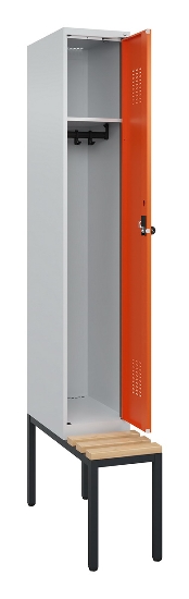 C+P Spind Evolo PLUS 0490507-32 mit Bank 3 Abt.400mm Drehriegel (HxBxT) 2120x1200x815mm 9016/3015