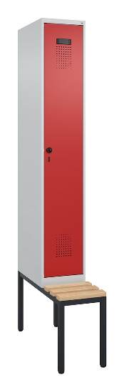 C+P Spind Evolo PLUS 0490507-32 mit Bank 3 Abt.400mm Drehriegel (HxBxT) 2120x1200x815mm 9016/3015