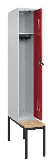 C+P Spind Evolo PLUS 0490507-32 mit Bank 3 Abt.400mm Drehriegel (HxBxT) 2120x1200x815mm 9016/3015