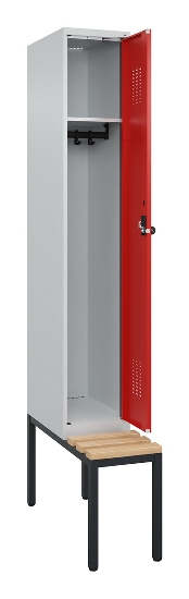 C+P Spind Evolo PLUS 0490507-32 mit Bank 3 Abt.400mm Drehriegel (HxBxT) 2120x1200x815mm 9016/3015
