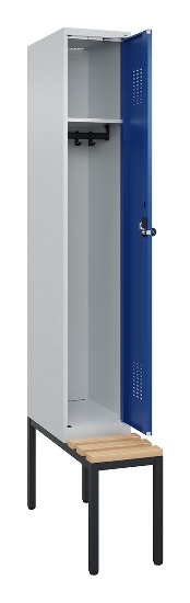 C+P Spind Evolo PLUS 0490507-32 mit Bank 3 Abt.400mm Drehriegel (HxBxT) 2120x1200x815mm 9016/3015