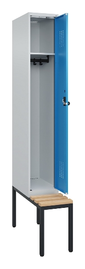C+P Spind Evolo PLUS 0490507-32 mit Bank 3 Abt.400mm Drehriegel (HxBxT) 2120x1200x815mm 9016/3015