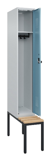 C+P Spind Evolo PLUS 0490507-32 mit Bank 3 Abt.400mm Drehriegel (HxBxT) 2120x1200x815mm 9016/3015